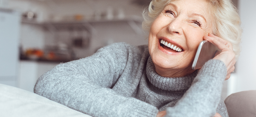 Happy lady on the phone